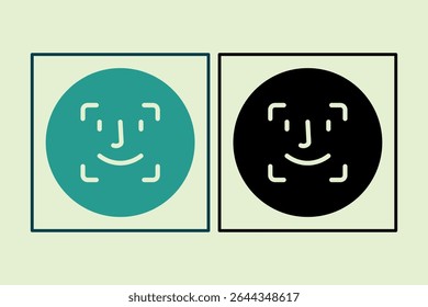 Face ID icon. icon related to UI elements. suitable for web site, app, user interfaces,element, printable etc. solid icon style. simple vector design editable