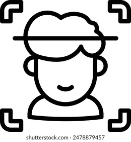  Icono Face Id. Icono De Face Id De Digitalización