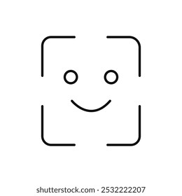 Face id icon. simple thin line icon.