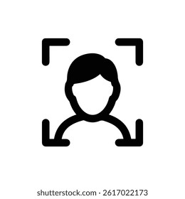 Face ID Icon Square Frame with Face Outline