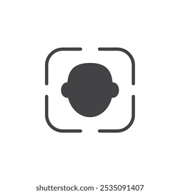 Face id icon Symbol mark in filled style