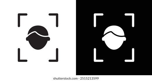 Face id icon Thin line flat illustration