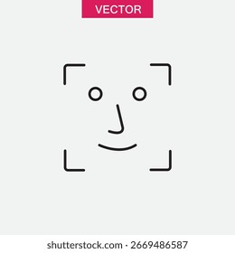 Face id icon Thin line illustration vector on white background..eps