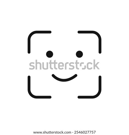 Face id icon Thin line art isolated