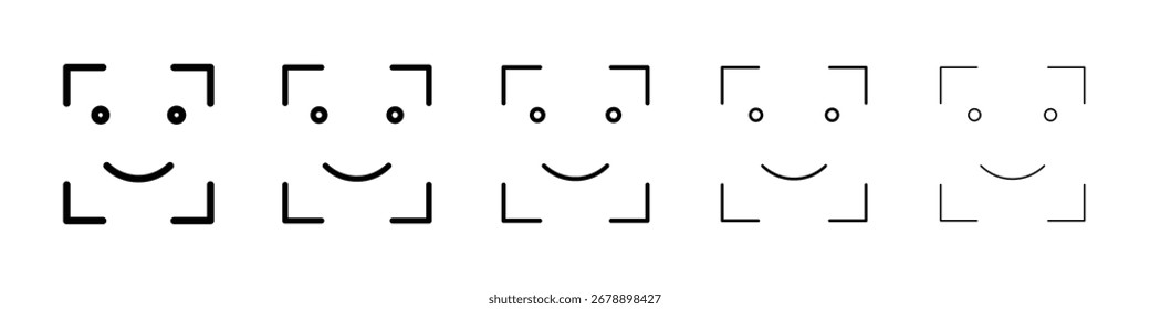 Colección de Vector de icono de identificación facial. EPS 10