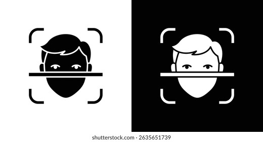 Face id icon Vector in flat style. Collection silhouettes