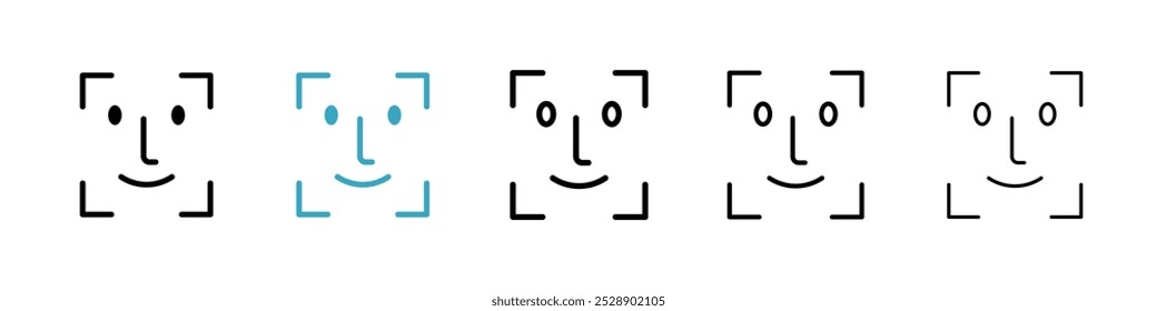 Face id icon vector illustration set