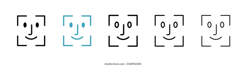 Face id icon vector illustration set