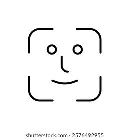 Face id icon vector outline logo sign