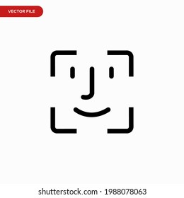 Vector de icono de id. de cara. Signo de id. de la cara de sipmel
