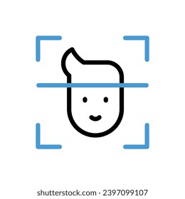 Ilustración del vector de icono Face Id