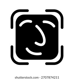 Ilustración de diseño de símbolo de Vector de ícono de identificación facial