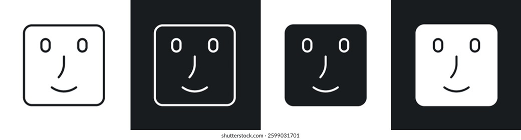 Face id icons in flat and linear vector illustration on white background.