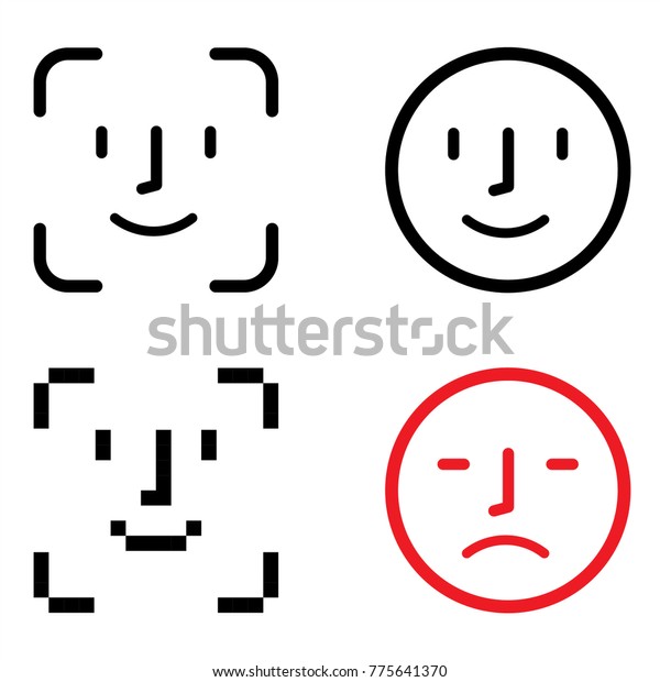 Face Id Icons Face Scanning Process Stock Vector Royalty Free 775641370