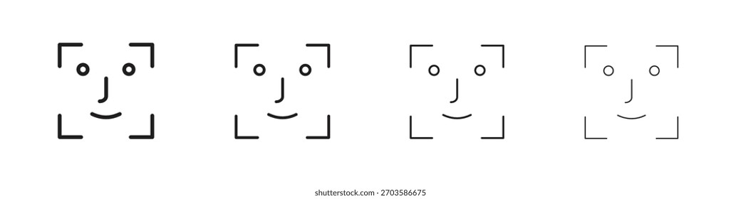 Face id icons symbol vector elements for infographic web