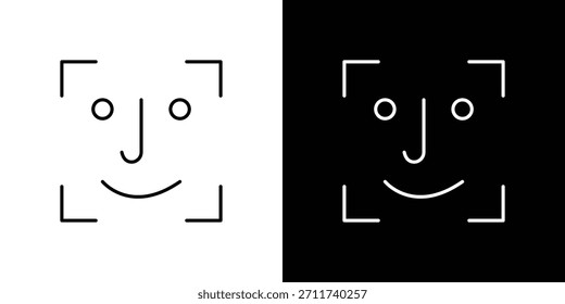 Face id icons vector symbol with editable stroke lines for web designs
