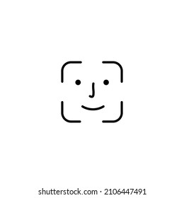 Face ID Line Icon. Portrait Photo, Viewfinder, Facial Recognition. Biometrics Concept. Vector Illustration Can Be Used For Topics Like Photographing, Technology, Security Eps 10