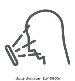 Face ID line icon, face recognition and face identification, face scanning sign, vector graphics, a linear pattern on a white background, eps 10.