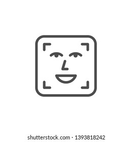 Face ID line outline icon