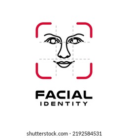 Face Id Logo, Face Recognition Vector Design