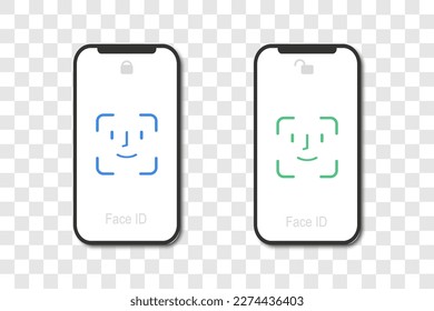 Face id on mobile device icon