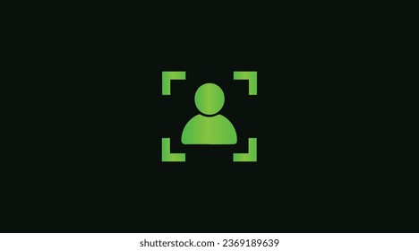 Face id recognition gradient icon vector illustration. Biometric facial detection modern icon design.