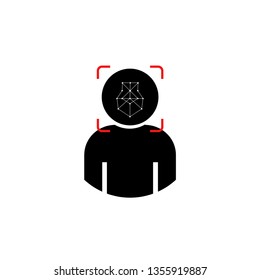 face id recognition icon on empty background vector