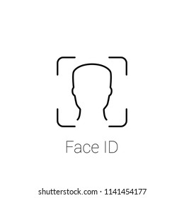 Face ID. Face recognition system. Vector icon
