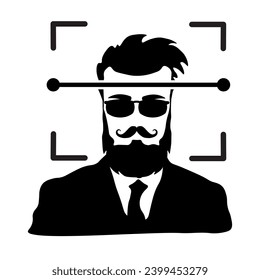 Face id scan icon. Detection scan symbol identify design vector ilustration.