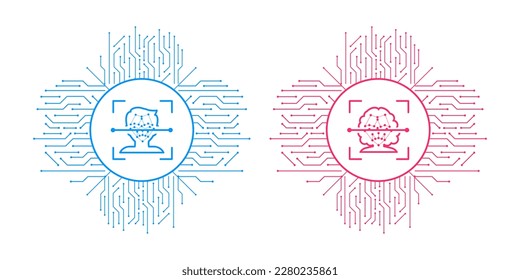 Face ID scan. Face recognition grid. Personal data security. Biometric identification