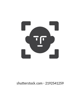 Face Id Scan Vector Icon. Filled Flat Sign For Mobile Concept And Web Design. Face Identification Glyph Icon. Symbol, Logo Illustration. Vector Graphics