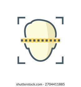 Logo des Gesichtsscanners. Einfaches, flaches Logotyp-Grafikdesign einzeln auf weißem Hintergrund.