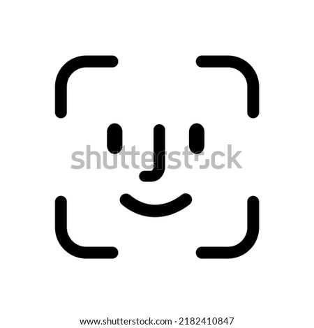 Face ID Symbol Sign, Vector Illustration, Isolate On White Background Label .EPS10