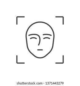 Face ID technology line icon.