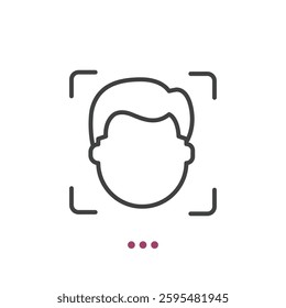 Face ID thin line icon. Vector illustration