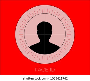 Face id user interface for use in mobiles in vector graphics