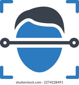 ilustración de face id Vector en un fondo transparente. Símbolos de calidad premium. Iconos de glifo para diseño de conceptos y gráficos.