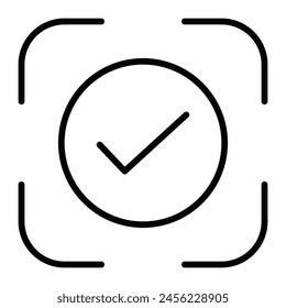 Face Id Vector Line Icon Design