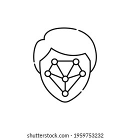 Face identification сolor line icon. ID and verifying person. Pictogram for web page, mobile app, promo. UI UX GUI design element. Editable stroke.