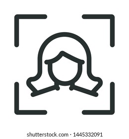 face identification - minimal line web icon. simple vector illustration. concept for infographic, website or app.