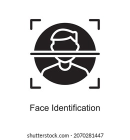 Identificación facial Icono de moda aislado en fondo blanco y en blanco para el diseño