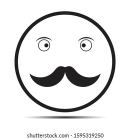 Face illustration. An expressionless face icon for the web or app in eps10 format