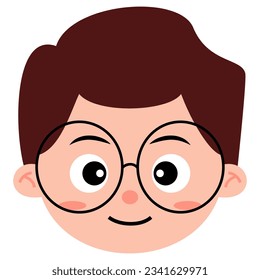 Face Illustration of Happy Little Boy