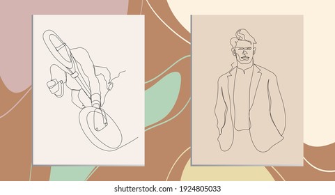 Face Illustration Man Face On One line , One Line Art ,vector , Illustration,Sketch best for wall Decoration, room decoration ,  card , clothing, digital printing 