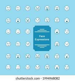 Face illustrations symbols for messaging
