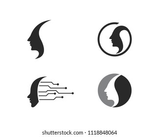 Face ilustration logo vector template
