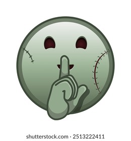 Face with index finger at lips Large size of zombie halloween emoji