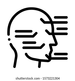 Face Injection Sites Icon Vector. Outline Face Injection Sites Sign. Isolated Contour Symbol Illustration