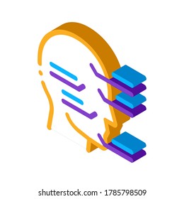 Face Injection Sites Icon Vector. Isometric Face Injection Sites sign. color isolated symbol illustration