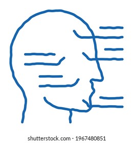 Face Injection Sites sketch icon vector. Hand drawn blue doodle line art Face Injection Sites sign. isolated symbol illustration